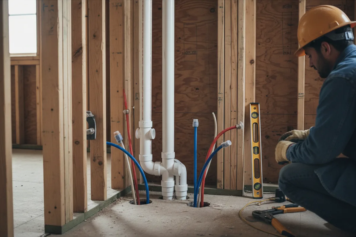 Drain and supply rough-in during Drain Cleaning in Clarkdale